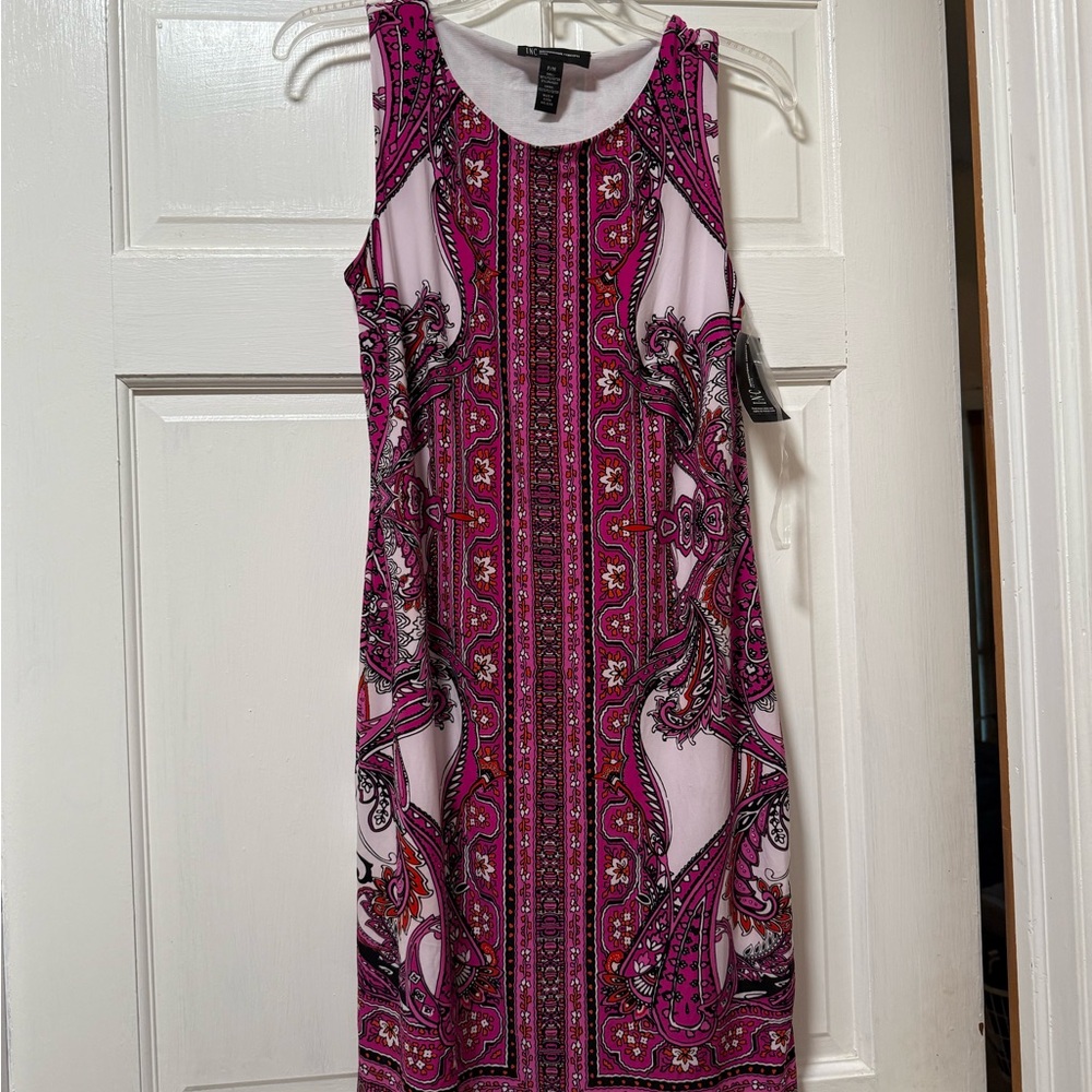 Purple Pink Halter Neck Sheath Midi Dress